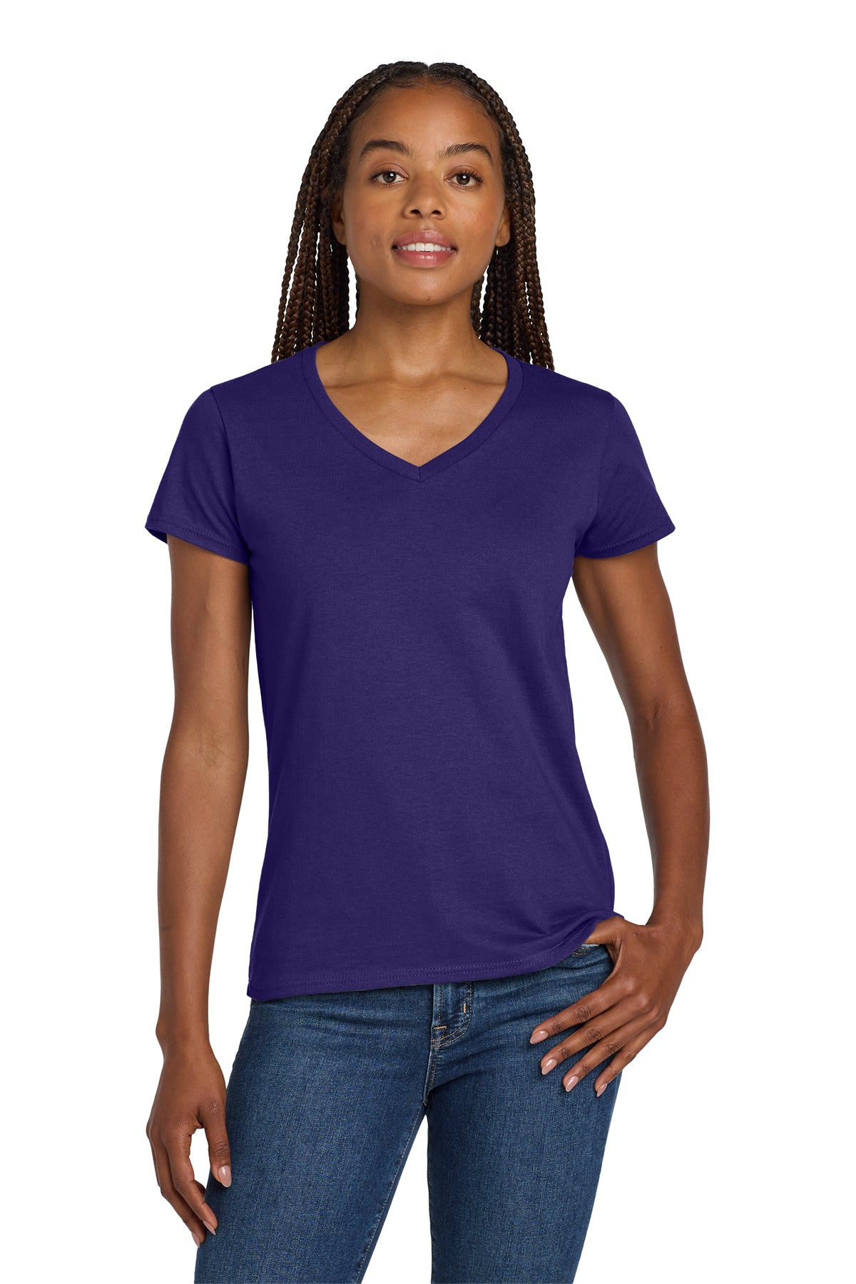 5V00L  Gildan® Women's Heavy Cotton™ 100% Cotton V-Neck T-Shirt