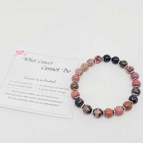 8MM Elastic Natural Stone Beaded Bracelets with Card